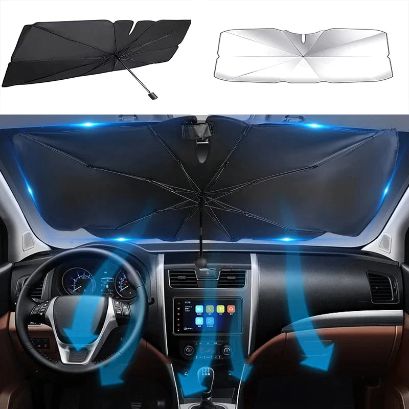 Ultimate 51" Foldable Car Windshield Sun Shade Umbrella - Protect Your Vehicle in Style!