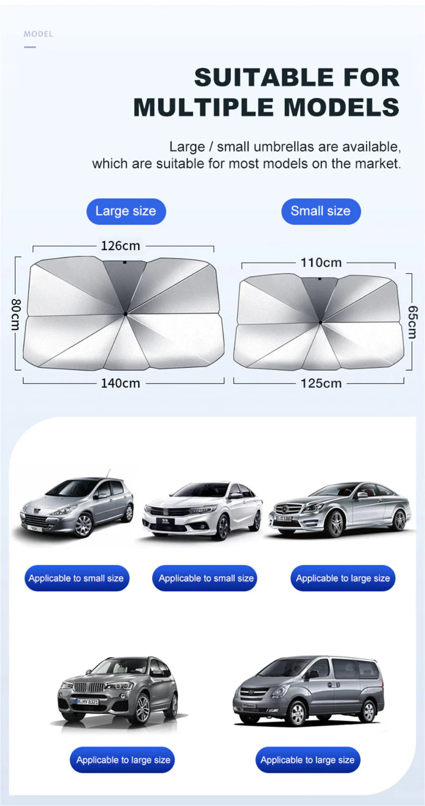 Ultimate 51" Foldable Car Windshield Sun Shade Umbrella - Protect Your Vehicle in Style!