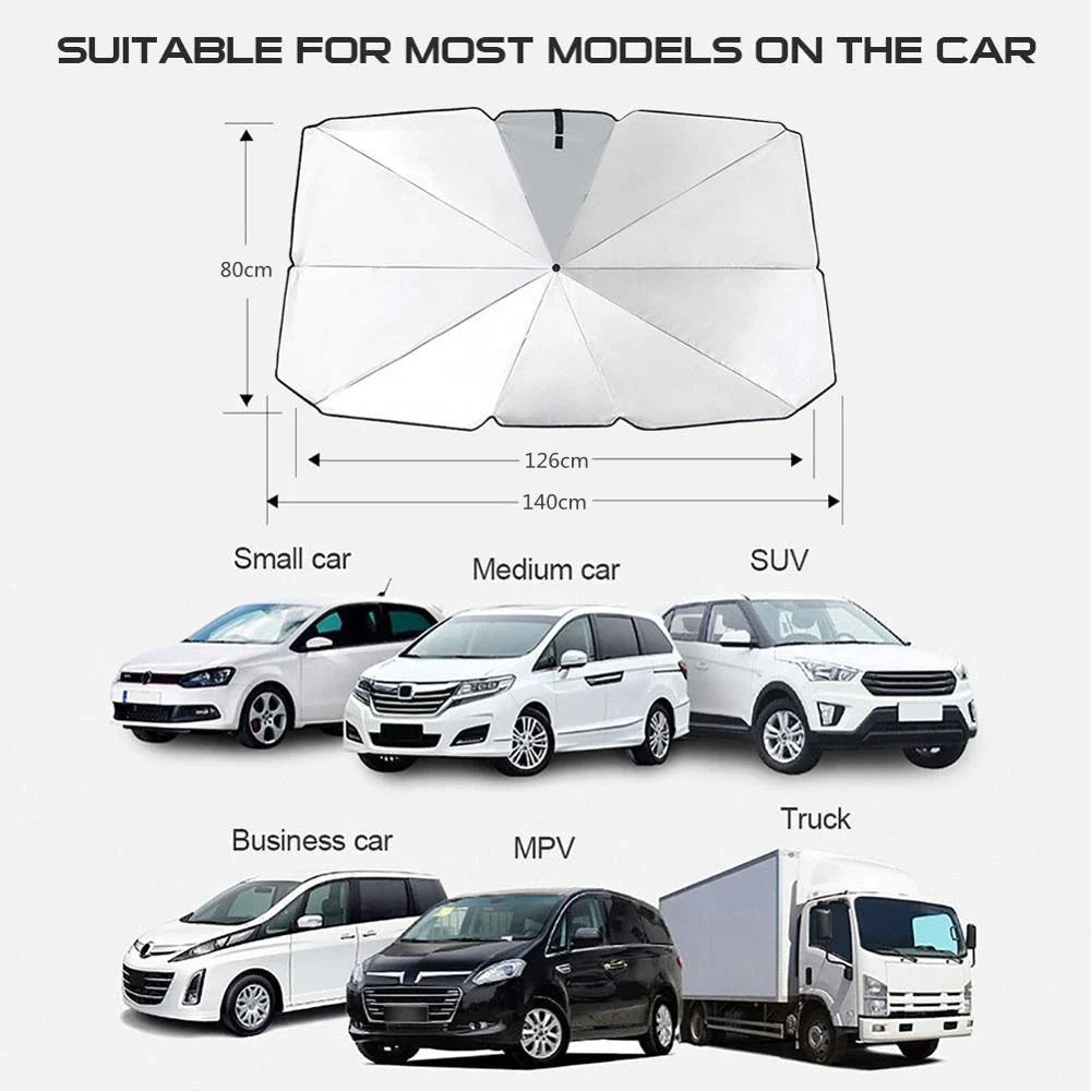 Ultimate 51" Foldable Car Windshield Sun Shade Umbrella - Protect Your Vehicle in Style!