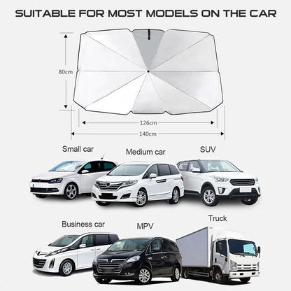 Ultimate 51" Foldable Car Windshield Sun Shade Umbrella - Protect Your Vehicle in Style!